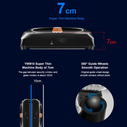 Liectroux YW910 Window Cleaning Robot, Dual Water Spray, Laser Sensor, Window Cleaning Robot for Home Floors, App and Remote Control