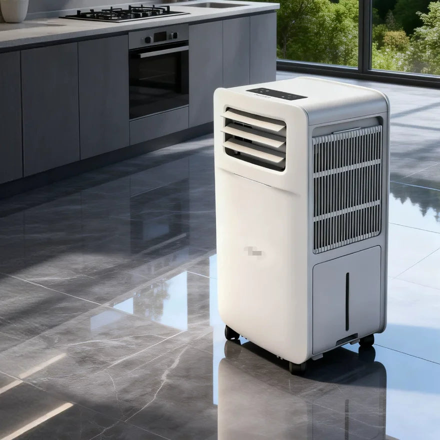 Condizionatore d'Aria Portatile Senza Tubo di Scarico, Compressore Potenziato, Facile Installazione, Ruote Mobili, Mini AC