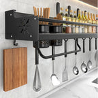 Scaffale per organizer da cucina Scaffale per spezie a parete Portacoltelli da cucina Condimento a parete Bacchette Cucchiaio Pala per riporre Sheif