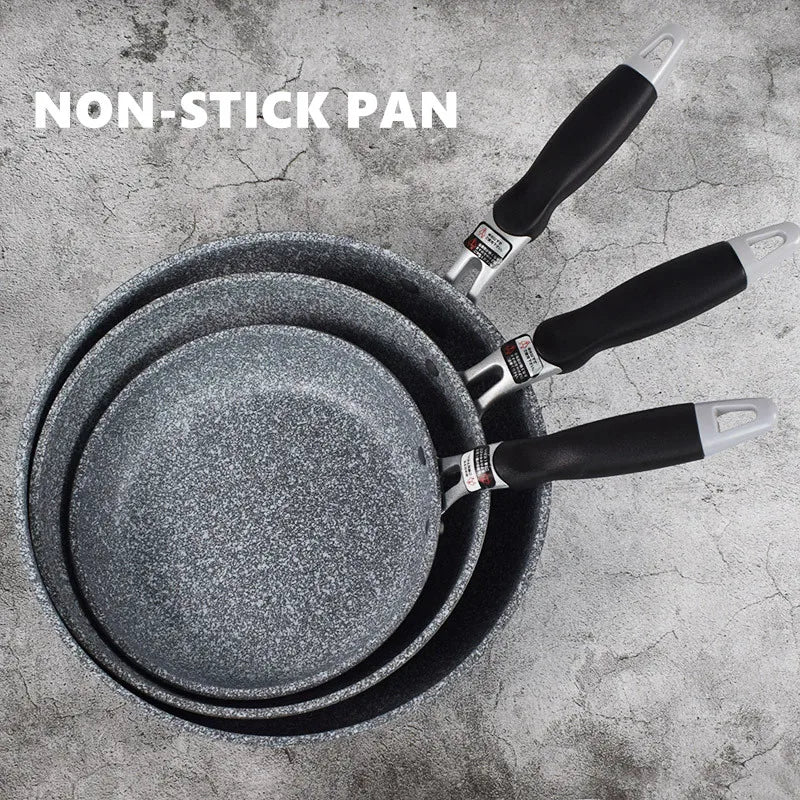 Padella antiaderente Padella Wok in pietra resistente Padella per bistecca domestica Pancake fornello a induzione fritto fornello a gas Set di pentole per la cucina