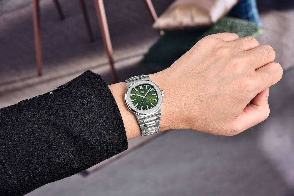 PAGANI DESIGN 2026 Neue Herren Luxus-Automatikuhr, mechanische Armbanduhr aus Edelstahl mit Saphirglas, 40MM Tonneau-Zifferblatt