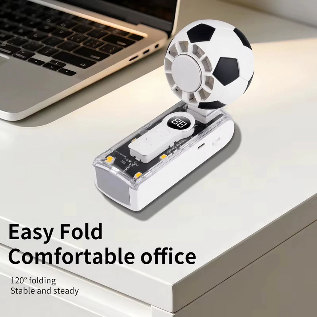 Ventilatore Portatile Turbo a 5 Velocità con Batteria Ricaricabile da 3600mAh e Display Digitale