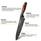 Set di 6 Coltelli da Cucina ZENG con Lame Affilate Antiaderenti, Manico Ergonomico in Legno, Set Completo per Cucinare e Tagliare