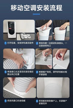 Condizionatore d'aria portatile all-in-one senza unità esterna, senza installazione, per cucina e uso domestico, piccolo e compatto.