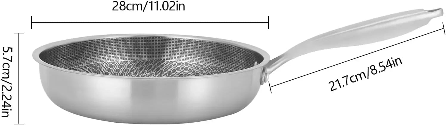 Padella a nido d'ape 28 cm - Padella per cucinare e arrostire - Padella antiaderente a nido d'ape - per piano cottura a induzione