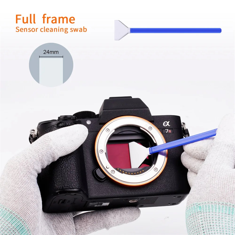 K&F Concept 10er Pack Reinigungsstäbchen für Vollformat-Sensor 16 mm APS-C 24 mm CMOS CCD Trockene Reinigungsstäbchen für Nikon Sony Canon DSLR-Kamera