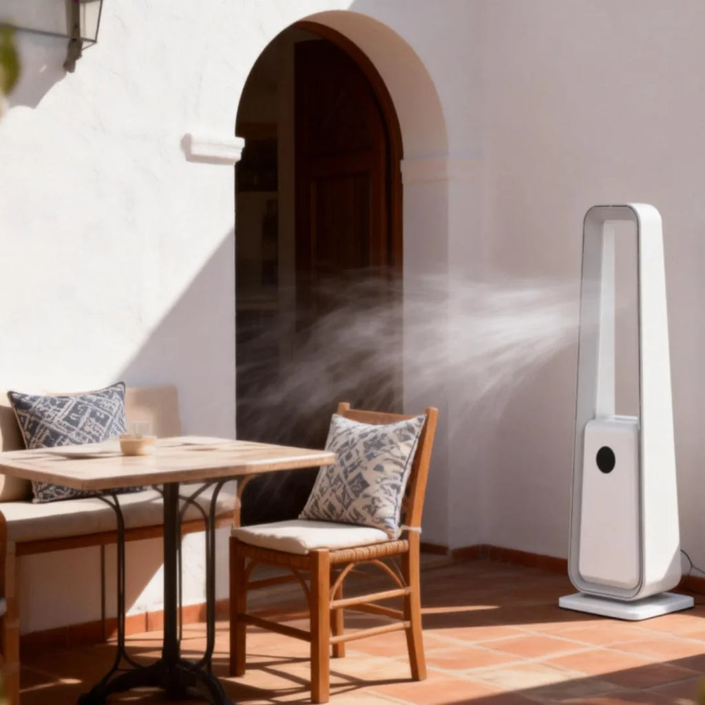 Ventilatore da tavolo ricaricabile con oscillazione, 3 velocità, USB, silenzioso, alimentato a batteria Bianco Verde