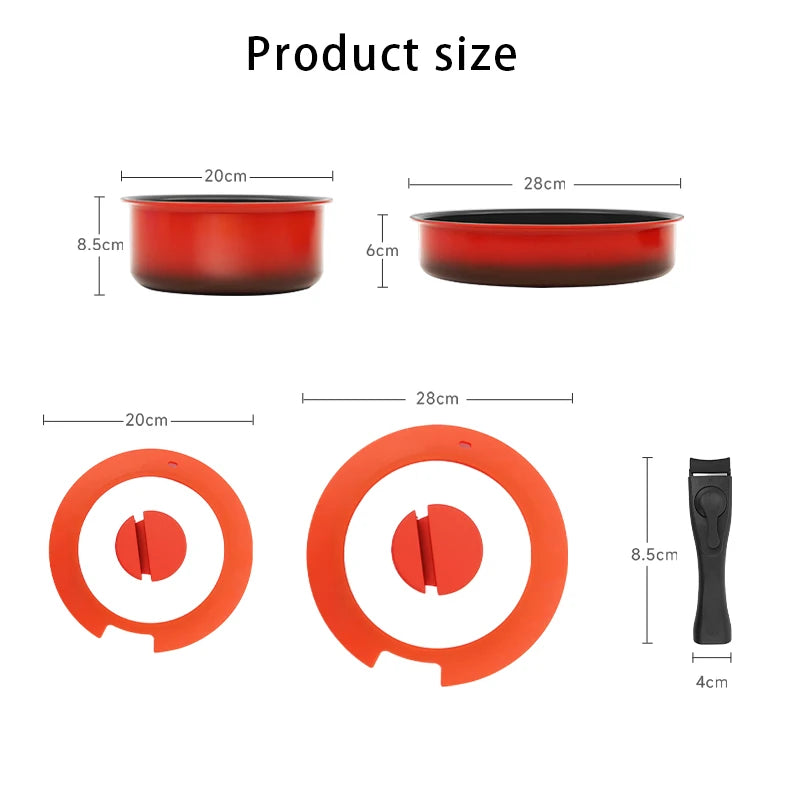 COOKER KING Set di Padelle Antiaderenti con Manico Rimovibile, Rivestimento per Alimenti, Pentola per Cottura a Induzione, Padella per Bistecche e Omelette