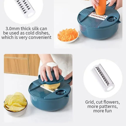 12 in 1 tritatutto per verdure multifunzionale patate tagliate manualmente affettatrice per ravanello grattugia utensili da cucina per hotel/commerciale