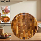 WXCOO Akazienholz-Harz-Rundschneidebrett, Küchenschneidebrett für Steak-Snacks, Obst-Schneidebrett, lebensmittelechtes Schneidebrett, verdickt