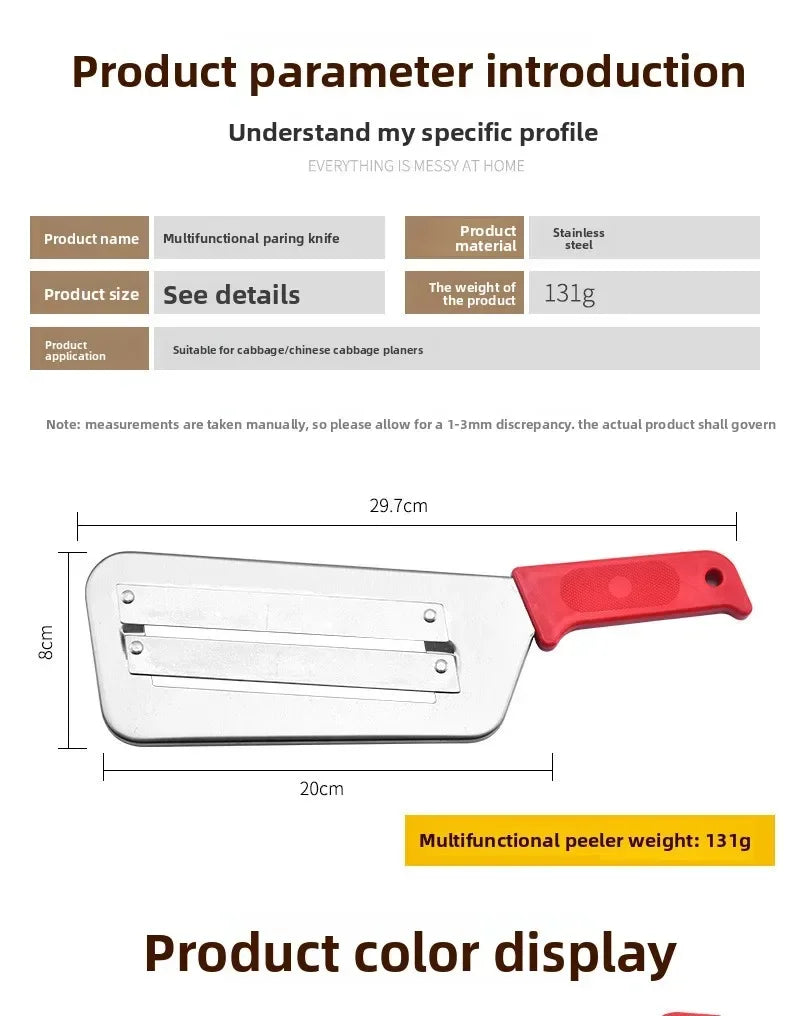 Affettatrice per Verdure in Acciaio Inox, Utensile Multifunzione per Tagliare e Sminuzzare Cavolo, Lattuga, Carote e Cipolle per Preparazione in Cucina