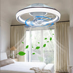 Ventilatore da soffitto a LED intelligente con altoparlante 360 °   Lampadario rotante moderno RGB con telecomando APP, lampadario a 6 velocità per interni domestici