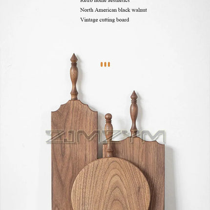 French Vintage Cutting Board Premium Handmade Black Walnut Cutting Board with Natural Texture Durable, Polished, Smooth, No Rough Edges