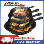 Set di 4 Padelle in Ghisa 14/16/20/26cm Senza Rivestimento Compatibili con Tutte le Fonti di Calore per BBQ, Frittura, Grigliate, Brasatura e Arrosto