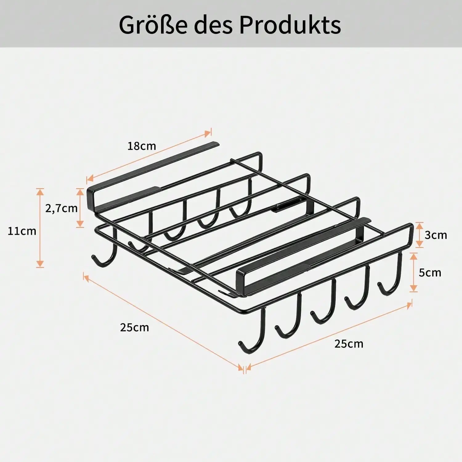 Scaffale sospeso per armadio sottopiano in acciaio inossidabile per cucina, ripiano sottopiano, organizer da cucina