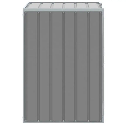 Waste bin on wheels in grey steel for single bin, with lid, for kitchen and outdoor use