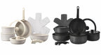 Set di pentole GIYOCA con manici staccabili, antiaderenti in ceramica, senza PFOS e PFOA, adatti per induzione/forno/lavastoviglie, compatibili con tutti i tipi di fornelli, idea regalo per la cucina.