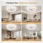 Ventilatore da soffitto con luce LED 50 cm Oraymin moderno telecomando dimmerabile 6 velocità