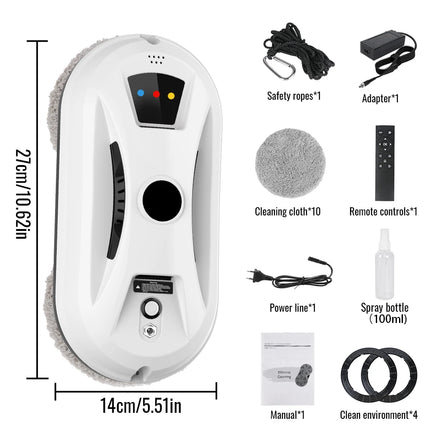 Intelligent Electric Window Cleaning Robot, 5600Pa Remote Control Glass Cleaning Robot, for Windows, Tiles, Glass Doors, Flat Walls