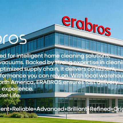 Erabros EV2 Cordless Vacuum Cleaner 450W 55kpa, High Suction Power, Smart Home Cleaner with LED Display, for Floors and Carpets