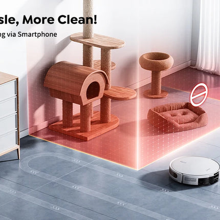 Laresar L10 SoF Robot Aspirapolvere e Lavapavimenti LiDAR, 6500Pa, 150min Senza Fili, Controllo Tramite App, Pulizia Intelligente di Pavimenti e Tappeti