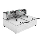 Friggitrice Elettrica a Doppia Vasca Bymaocar EF-82 2.5KW+2.5KW 30L Acciaio Inox 410