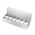 6-Fächer-Gewürzregal (46*15*9cm), Gewürzbehälter aus Edelstahl mit herausnehmbaren Trennwänden, Küchen-Arbeitsplatten-Organisation, Obstkorb