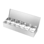 6-Fächer-Gewürzregal (46*15*9cm), Gewürzbehälter aus Edelstahl mit herausnehmbaren Trennwänden, Küchen-Arbeitsplatten-Organisation, Obstkorb