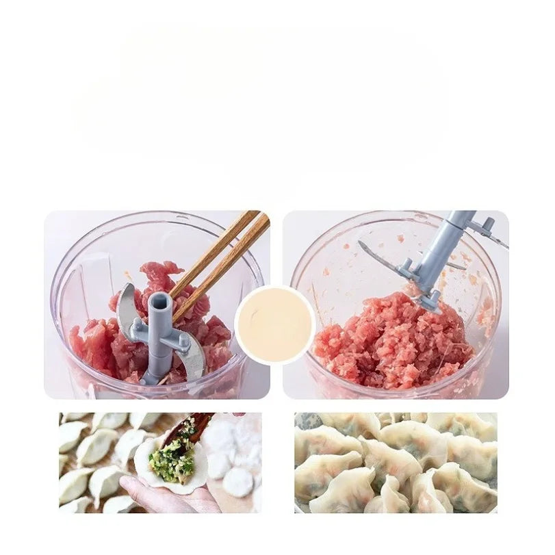 Manueller Gemüseschneider 1 Stück, Manueller Zerkleinerer mit Zugseil, Küchenmaschine für Salate, Knoblauch und Zwiebeln