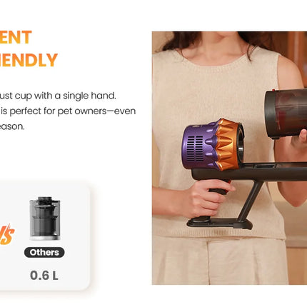 Erabros EV5 550W 70KPA Cordless Vacuum Cleaner with Ultra-Strong Suction Power, 80 Minutes Runtime, Smart Handheld Vacuum with 4 Modes