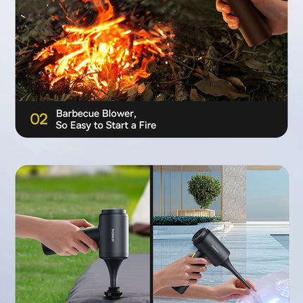 Baseus Car Vacuum Cleaner Cordless Car Air Blower Gun Powerful Handheld Auto Cleaning Appliance Wireless Vehicle Cleaner
