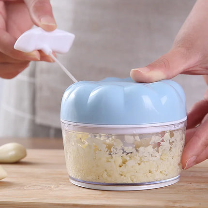 Mini Frullatore Multifunzione, Tritatutto per Aglio, Trituratore di Alimenti e Verdure, Tritacarne Manuale, Pressa per Aglio da Cucina