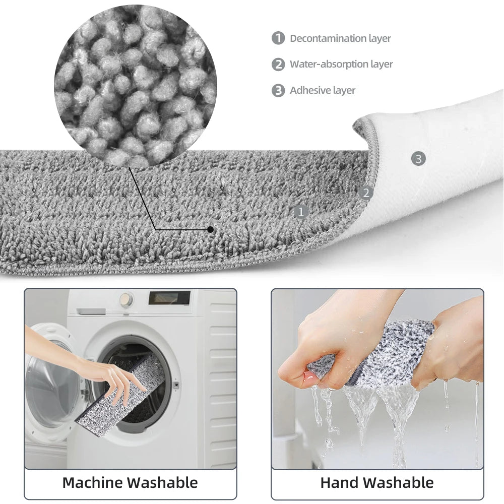 Freihändiges Flachmopp- und Eimerset für professionelle Bodenreinigungssysteme im Haushalt mit waschbaren Mikrofaserpads für Hartholz