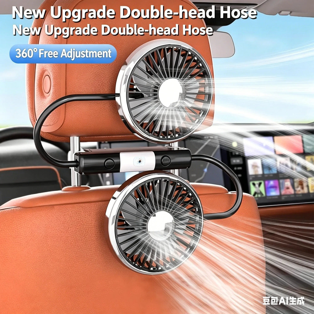 360 °   Ventilatore USB Rotante a Doppia Testa, Ventilatore di Raffreddamento a 3 Velocità per Auto e Casa, Ventilatori Silenziosi, Elettrodomestici