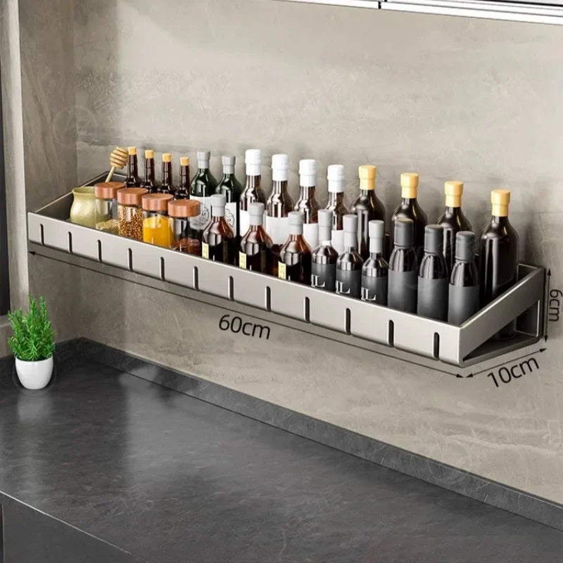 Condizionatori da cucina a parete Scaffale per spezie Scaffale per organizer Scaffale per cucina Organizzatori per scaffali da parete Gancio per appendere per la cucina