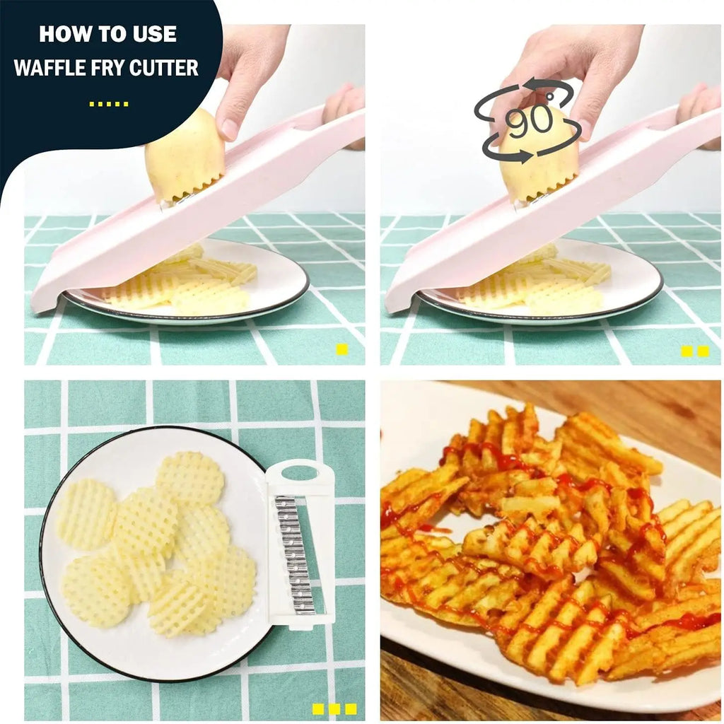Multifunktionaler 5-in-1-Gemüseschneider, Zwiebelschneider, Food Chopper, Küchenmandoline, Gemüsehobel
