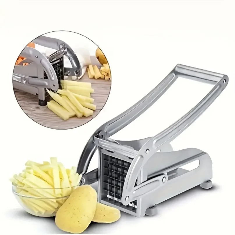 1-teiliges Küchenhelfer-Set aus Edelstahl: Obstschneider, Gemüseschneider, Pommesschneider, Kartoffelhobel, Zerkleinerer
