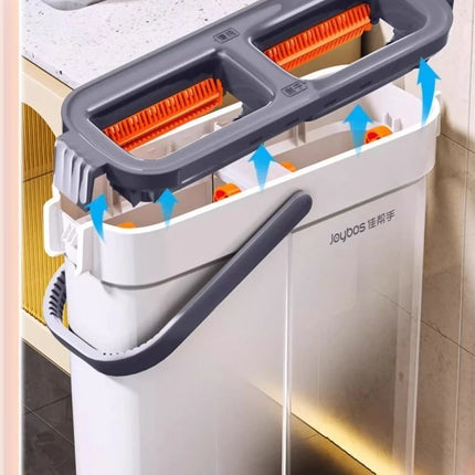 Set Mocio Piatto Mani Libere JOYBOS 40cm con Secchio, Lavapavimenti Rotante, Microfibra Lavabile per Bagno, Toilette e Casa