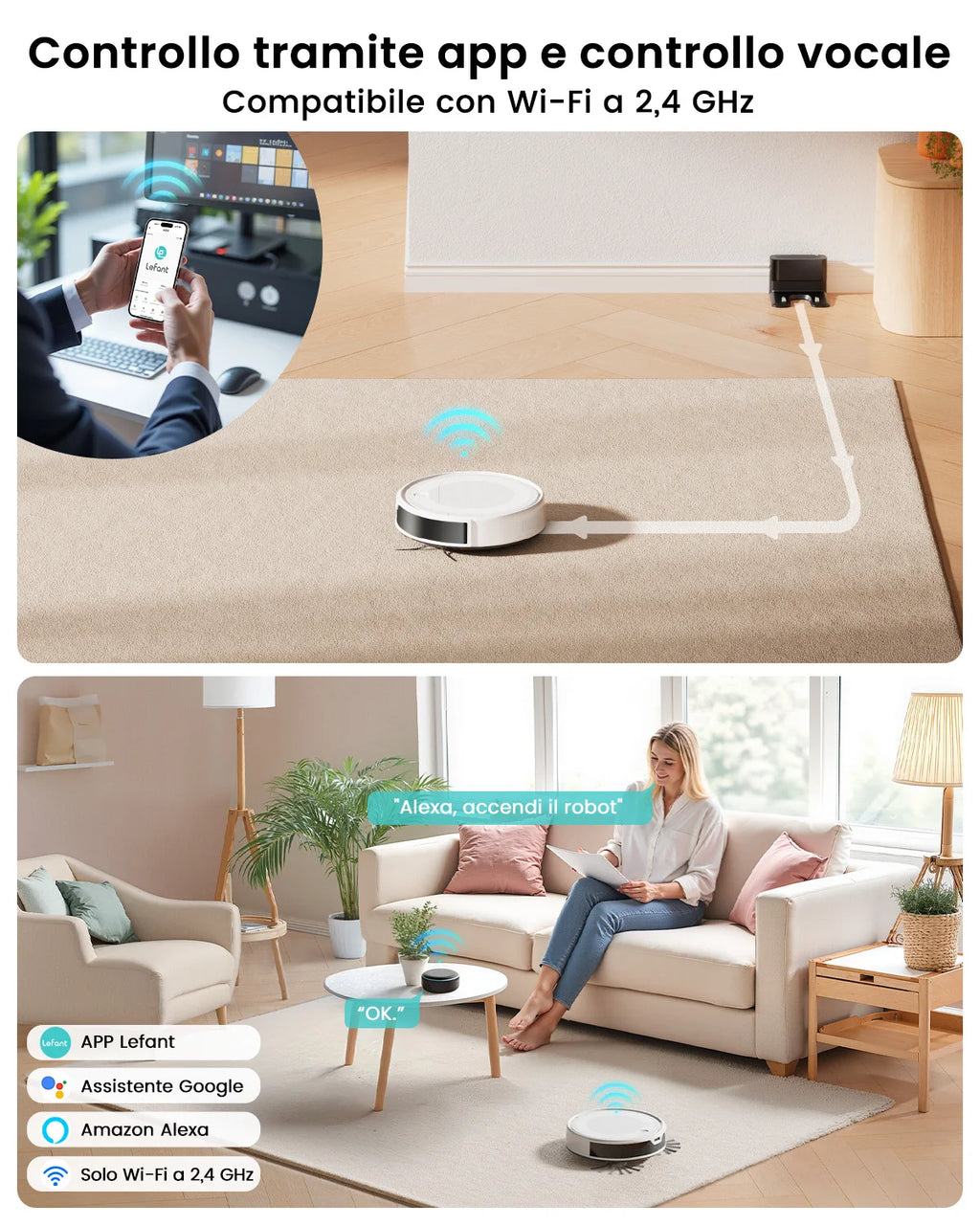 LEFANT M310 Ultra Saug- und Wischroboter, 6000Pa Saugkraft, ToF-Navigation mit 190° PSD-Sensor, 170 Min. Laufzeit, APP/Alexa-kompatibel, ideal für Tierhaare und Hartböden