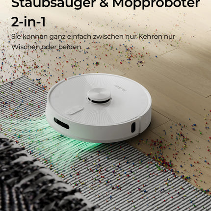 Redkey R10 Robot Vacuum Cleaner, LiDAR Navigation, APP Control, 4000PA Suction, Smart Mopping, Floor and Carpet Cleaning Tool (1000W)