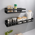 Portaspezie in Acciaio Inox Senza Foratura, Organizzatore da Parete per Cucina e Bagno, Organizzatore per Stoccaggio Domestico