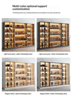 Vetrina Espositiva Personalizzabile con Porta in Vetro Temperato, Luce LED, Grande Capacità, Scomparti Multipli, Telaio in Alluminio, Eco-Friendly