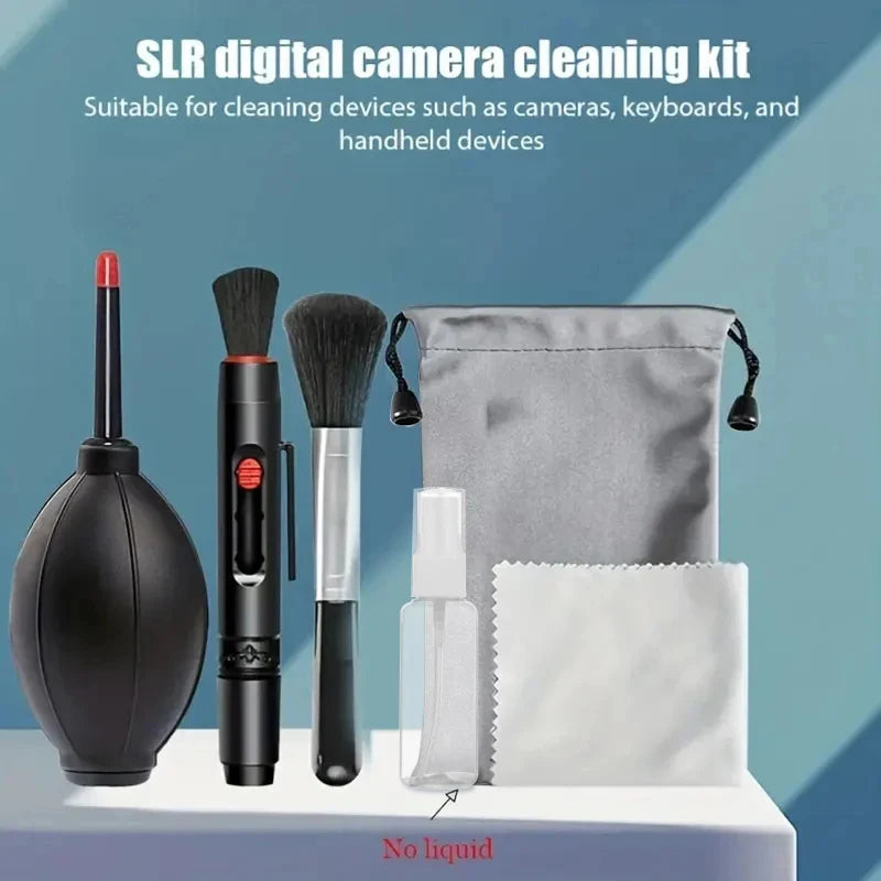 6 in 1 kit di pulizia per fotocamera digitale mirrorless kit di pulizia per schermo portatile tastiera soffietto d'aria adatto per Canon Nikon panno per lenti