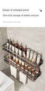 Scaffale di stoccaggio multifunzionale da cucina di lusso leggero, portaspezie a parete, condimento senza fori, portaoggetti da parete in acciaio inossidabile