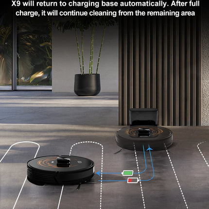 (Codice promozionale: GCC800)Aspirapolvere Robot ABIR X9, Navigazione Laser, Aspirazione 6500Pa, Mappa Multi-piano, Doppia Lampada UV, Controllo Zone Intelligente, Tecnologia Auto Carpet Boost, Versione di Fascia Alta