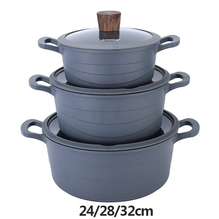 DONNOR 15 Pezzi Pentole e Padelle in Ceramica Set di Pentole Sane Antiaderenti Set da Cucina con Padella a Induzione RV JT530
