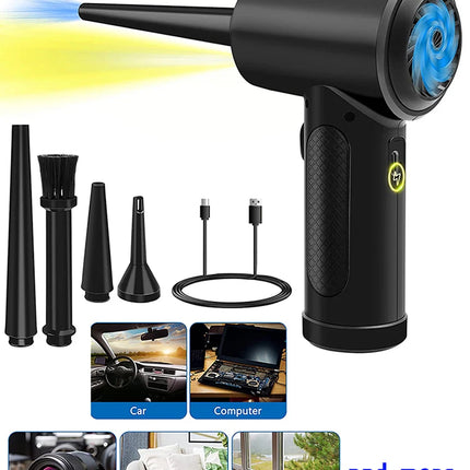 Cordless Air Duster 50000RPM Portable with LED Light for Cleaning PC, Keyboards, Laptops, and Electronics