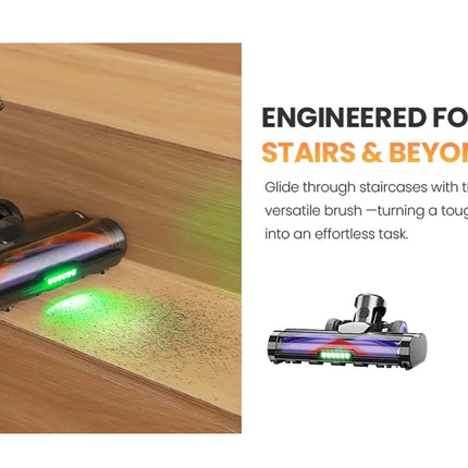 Erabros EV5 550W 70KPA Cordless Vacuum Cleaner with Ultra-Strong Suction Power, 80 Minutes Runtime, Smart Handheld Vacuum with 4 Modes