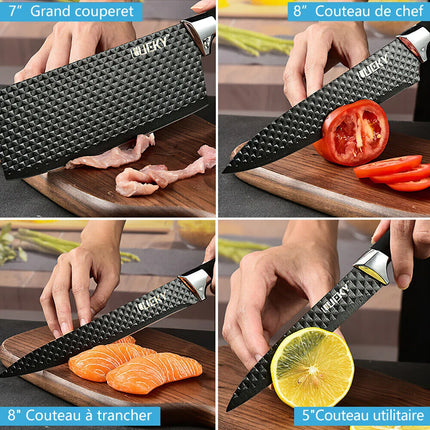 MDHAND Coltelli da macellaio in acciaio inossidabile ad alto tenore di carbonio Forgiati a mano Coltello da cucina per macellaio Manico in legno Coltello da chef Utensile da cucina