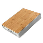 Schneidebrettschublade aus Bambuskunststoff, multifunktionaler Schubladen-Organizer aus Holz für Küchenutensilien, Schneidebretter